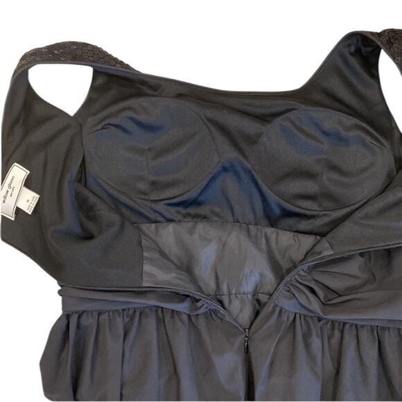 Vintage Black Cocktail Dress 16 Formal Homecoming Plus Size Dress Retro 50s - Picture 8 of 17